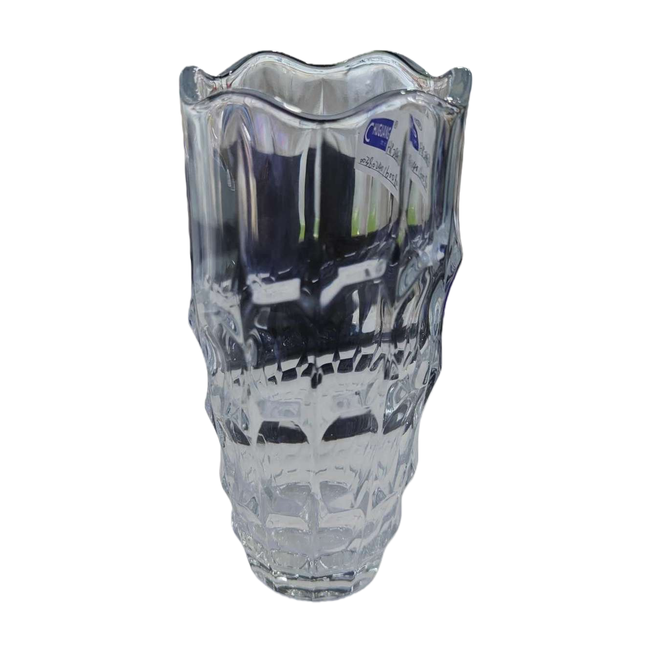 Transparent wave-mouth glass vase for living room flower arrangement decoration, high borosilicate heat-resistant Item Picture