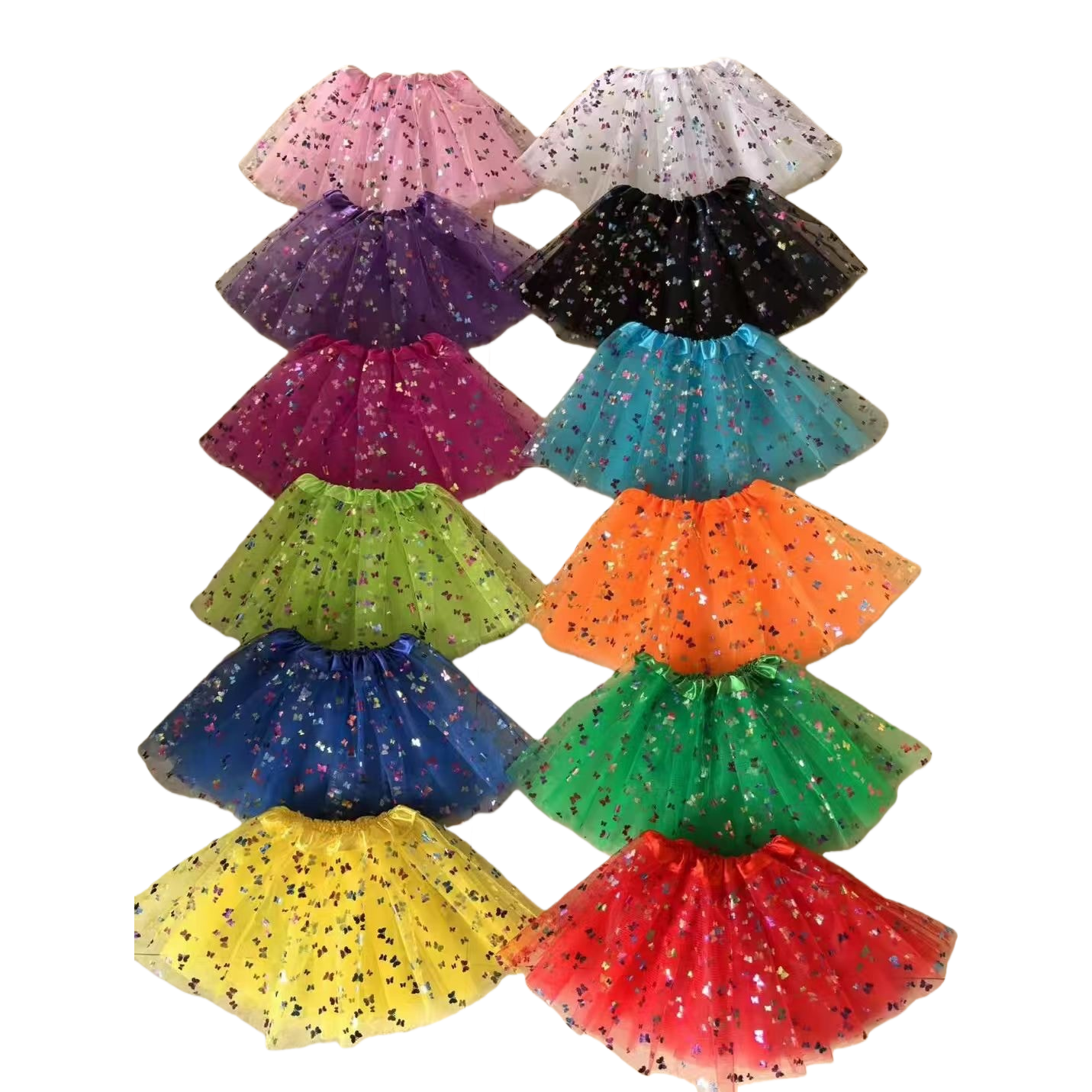 Colorful sequined bow puffy dress for girls, a sweet summer dress Item Picture