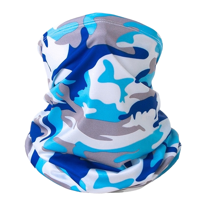 Blue, white and grey camouflage neck scarf for both men and women, warm, windproof and neck-protecting knitted neck scarf Item Picture