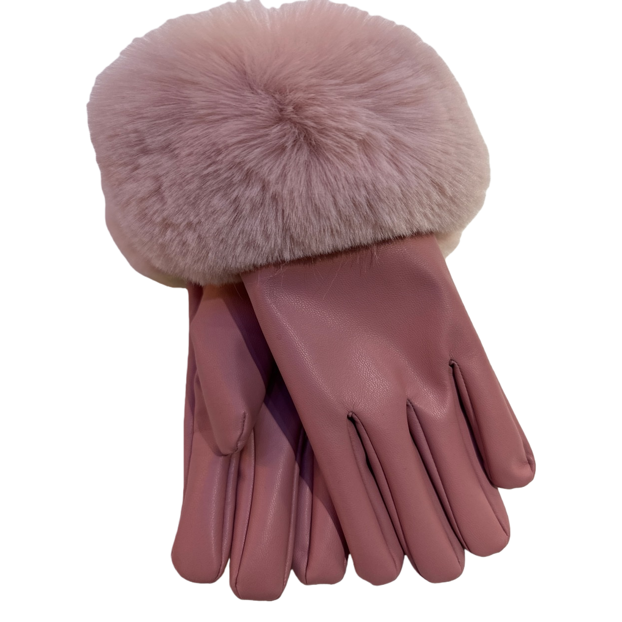 Rosa guantes de peluche para las mujeres otoño-invierno mantener caliente y engrosar protección contra el frío manos con pantalla táctil Item Picture