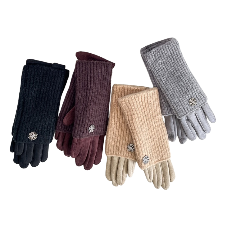 Five pairs of knitted gloves for both men and women, warm and anti-slip for autumn and winter Item Picture