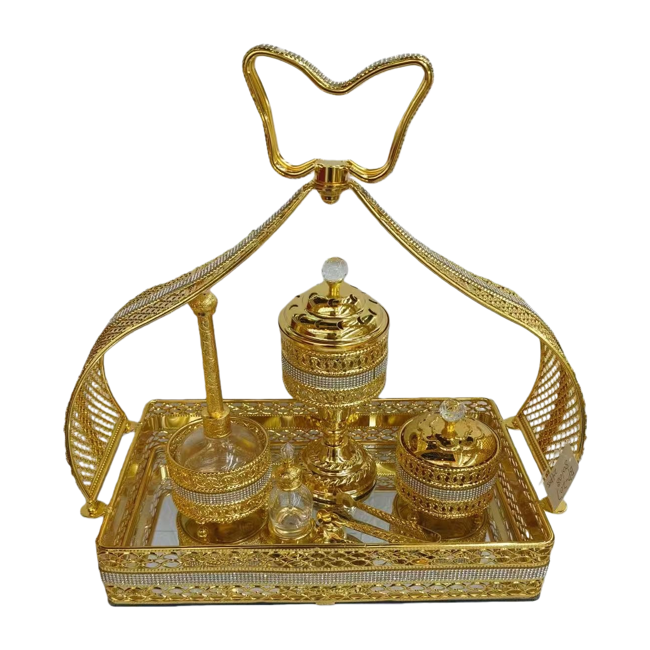 金色雕花托盘套装 家居装饰茶几摆件礼盒装 Item Picture