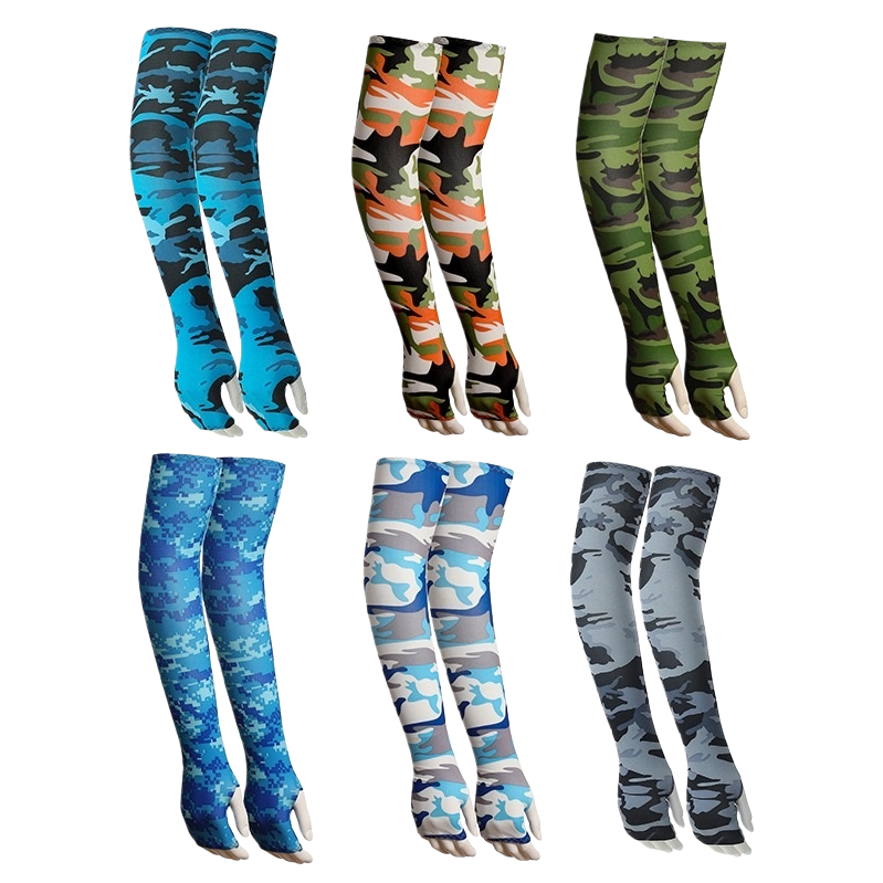 Camouflage pattern sports arm guards are breathable and anti-slip, suitable for both men and women Item Picture