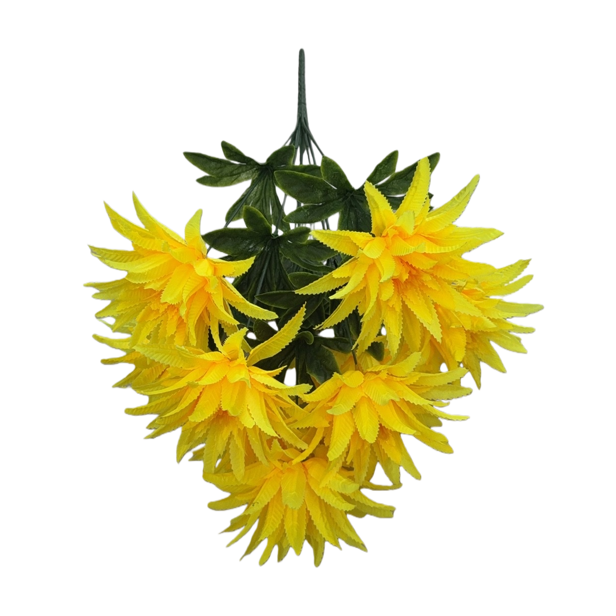 Yellow artificial flower bouquets simulating asters and sunflowers as living room decorative items Item Picture