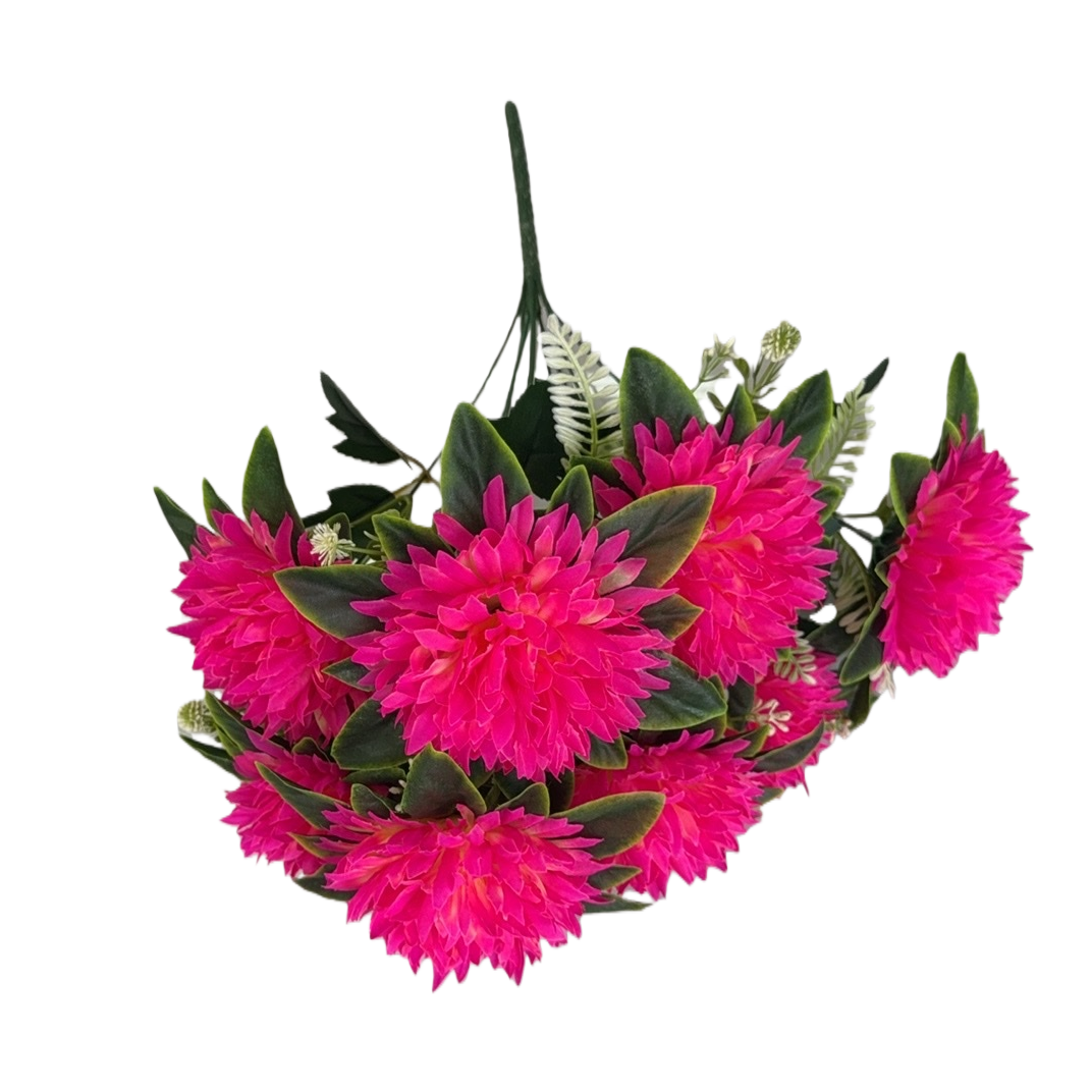A pink artificial bouquet simulating asters and roses for living room decoration Item Picture
