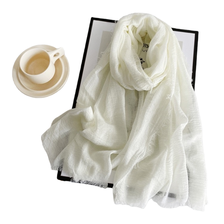 الوشاح الأبيض الوشاح الأبيض من القطن الخالص Item Picture