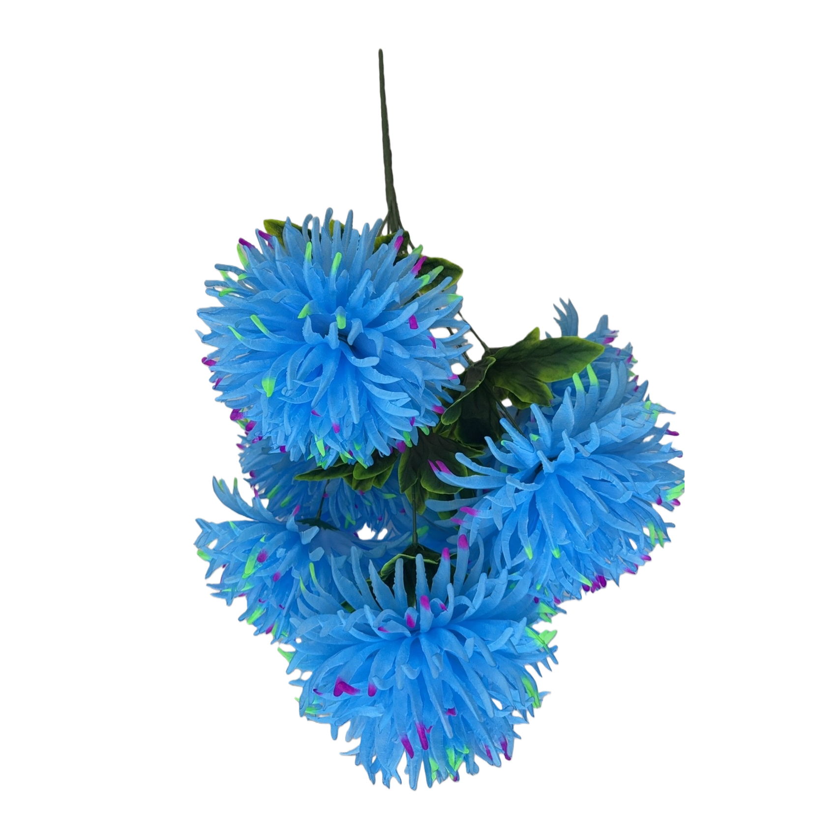 Blue artificial chrysanthemum bouquets are decorative floral arrangements for living rooms and bedrooms, as well as home flower arrangements Item Picture