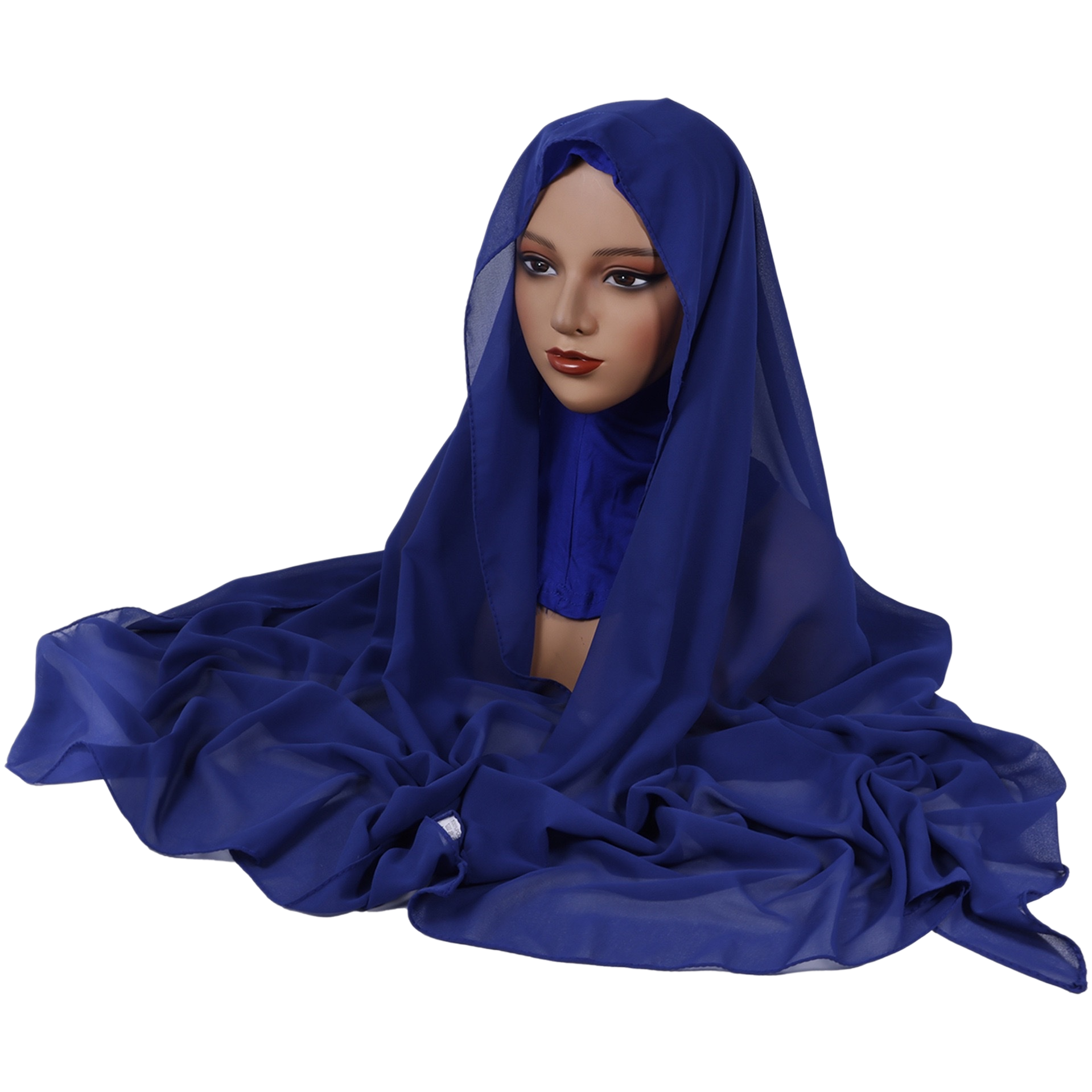 وشاشة الرأس ذات الحجاب الأزرق الداكن تغطي الكتف بخفيف Item Picture