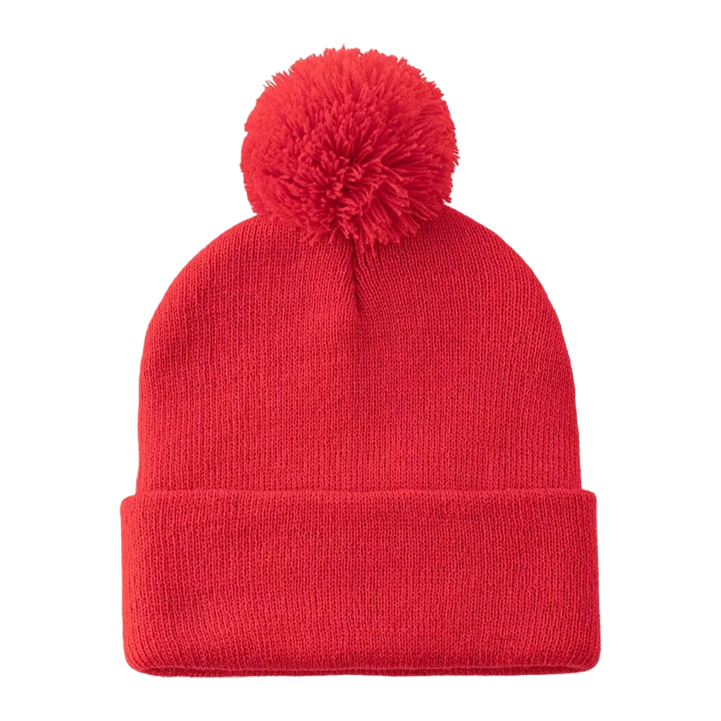 Red woolen cap, warm knitted women's autumn and winter hat, solid color simple and versatile Item Picture