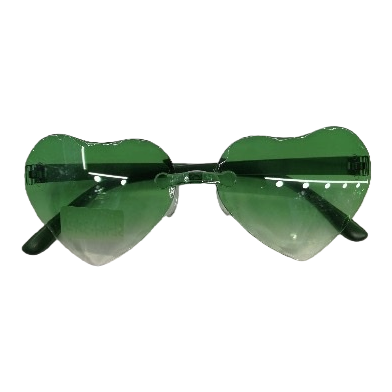 Green heart-shaped sunglasses, fashionable UV-resistant polarized sunglasses Item Picture