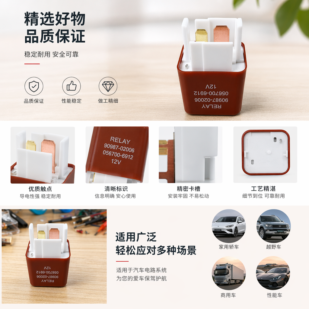 厂家直销 继电器 12V直流电磁90987-02006详情1