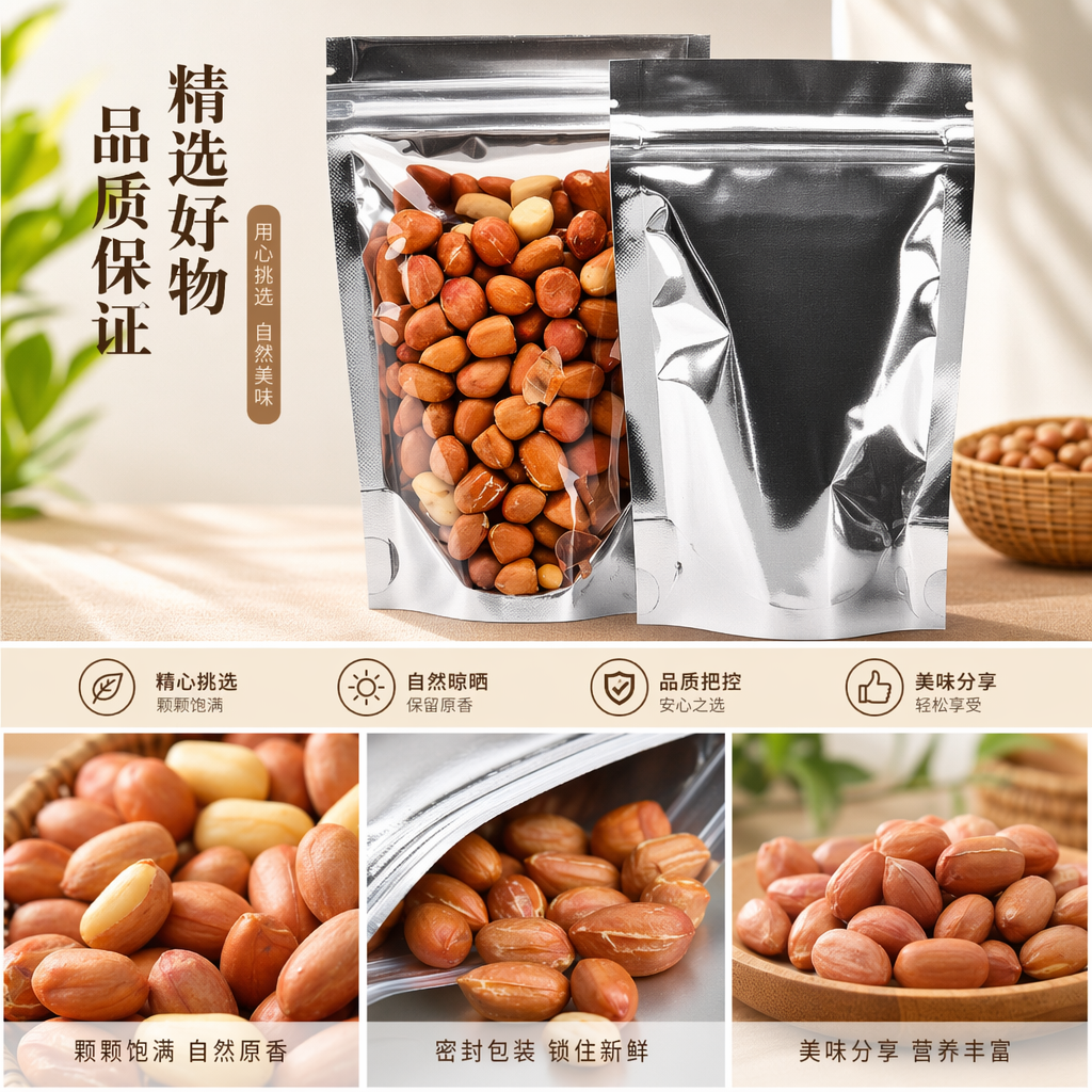 银色自封袋 花生专用食品级密封保鲜袋 20只装详情1
