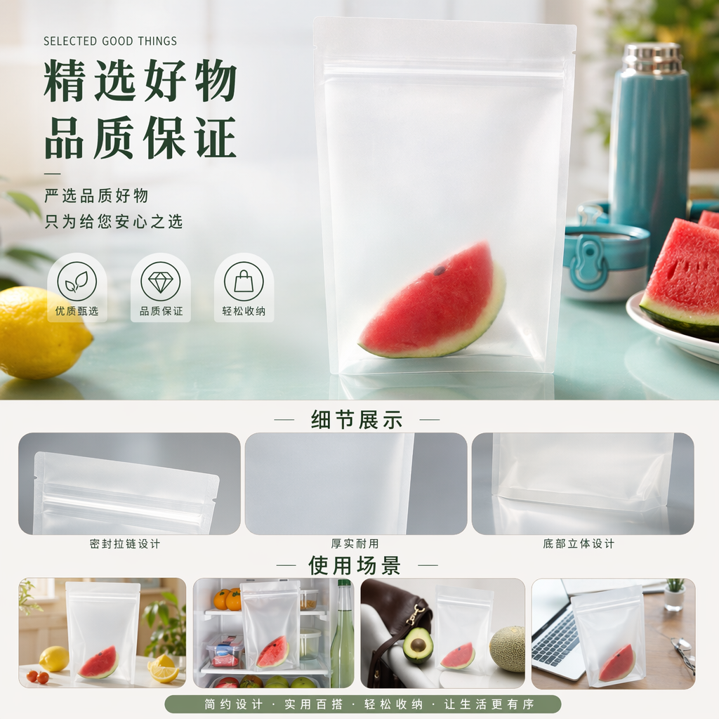 白色塑料袋配红色物体装饰用摄影道具包装袋详情1