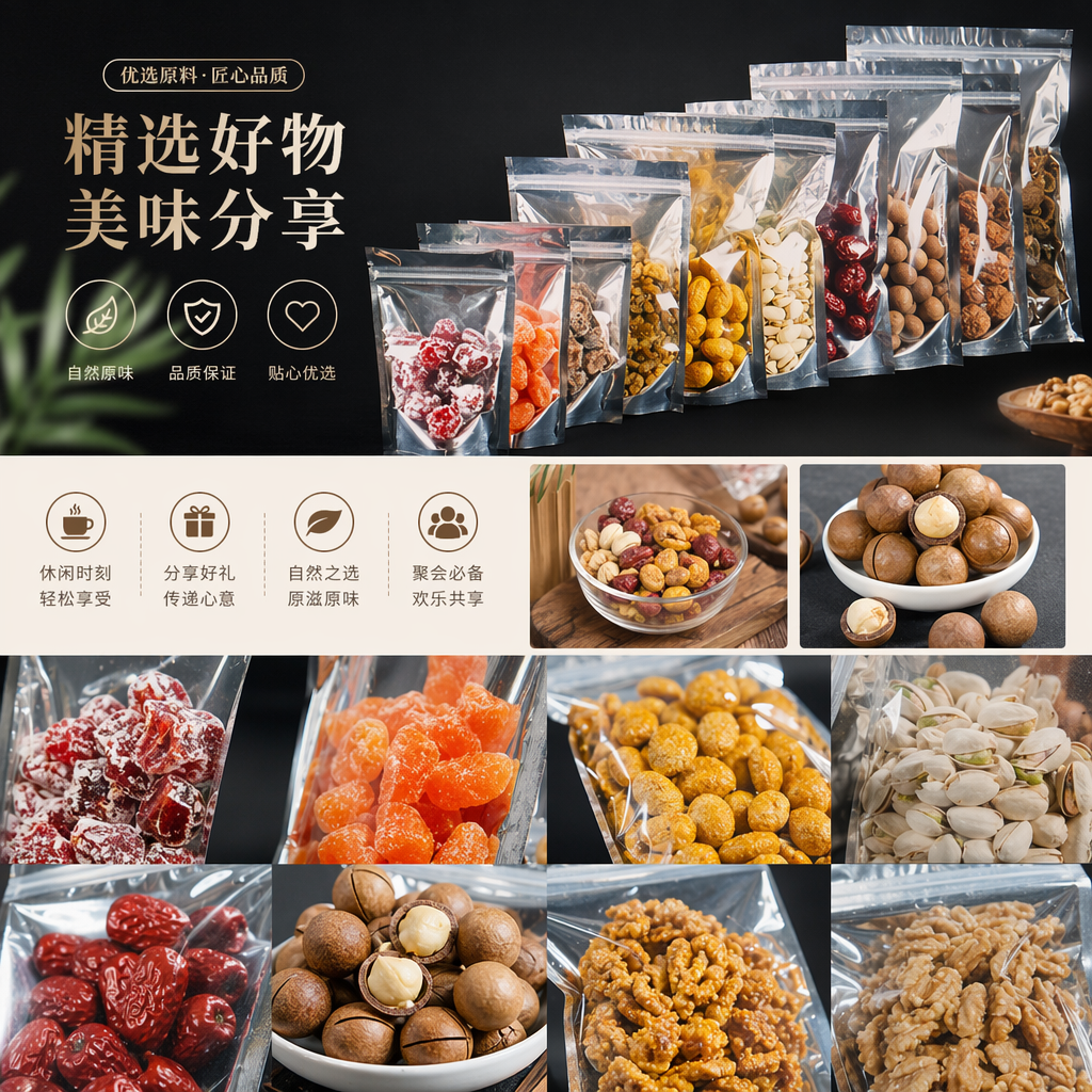 透明密封袋装干果 食品级保鲜防潮独立小包装详情1