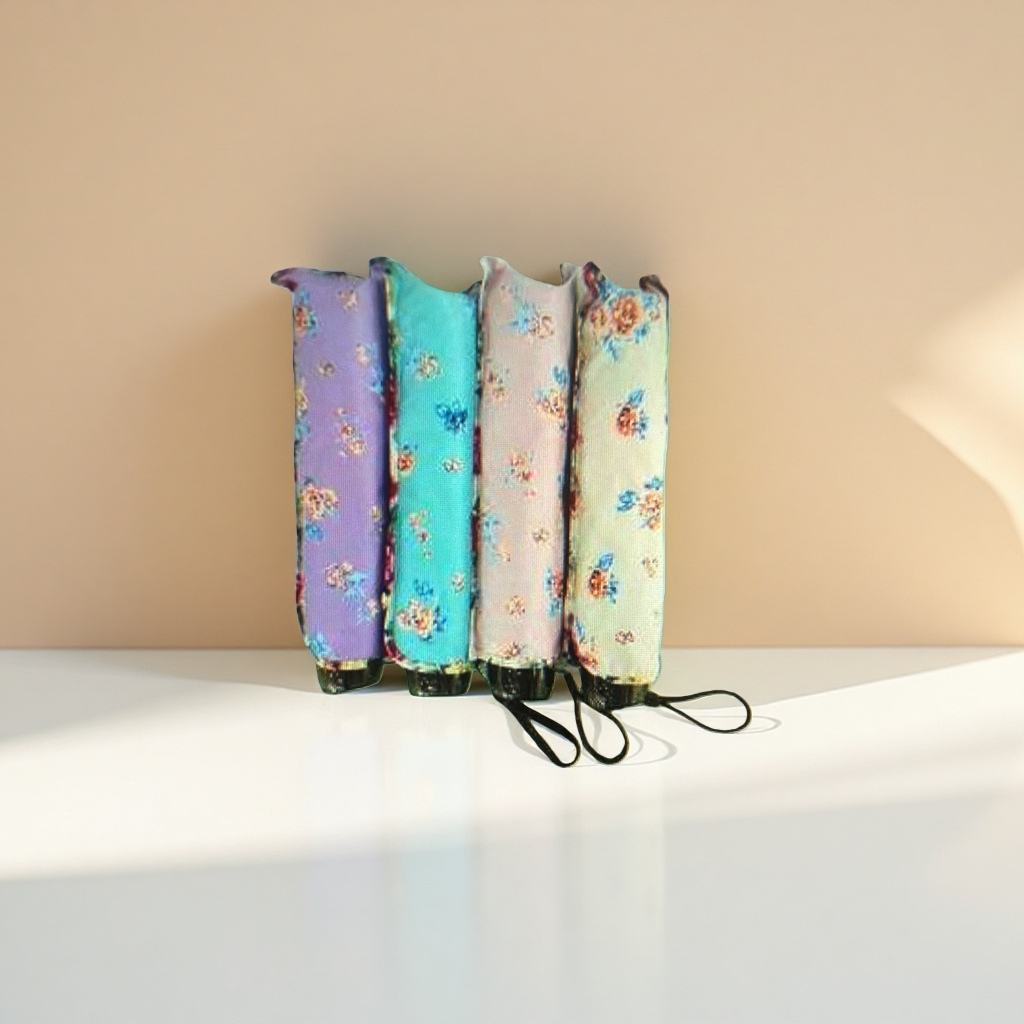 The colorful floral folding umbrella is waterproof, sun-proof, portable and suitable for ladies in both sunny and rainy weather Application Scenario