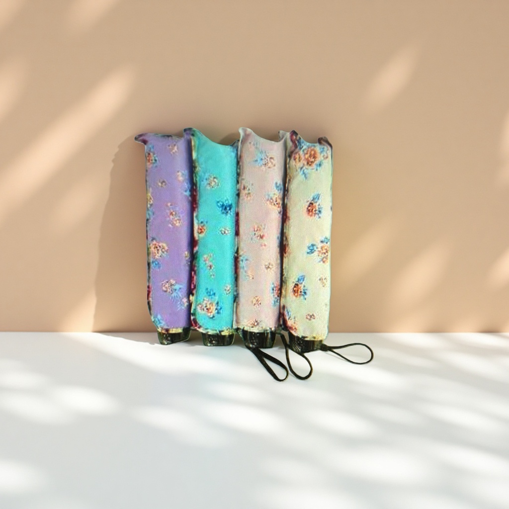 The colorful floral folding umbrella is waterproof, sun-proof, portable and suitable for ladies in both sunny and rainy weather