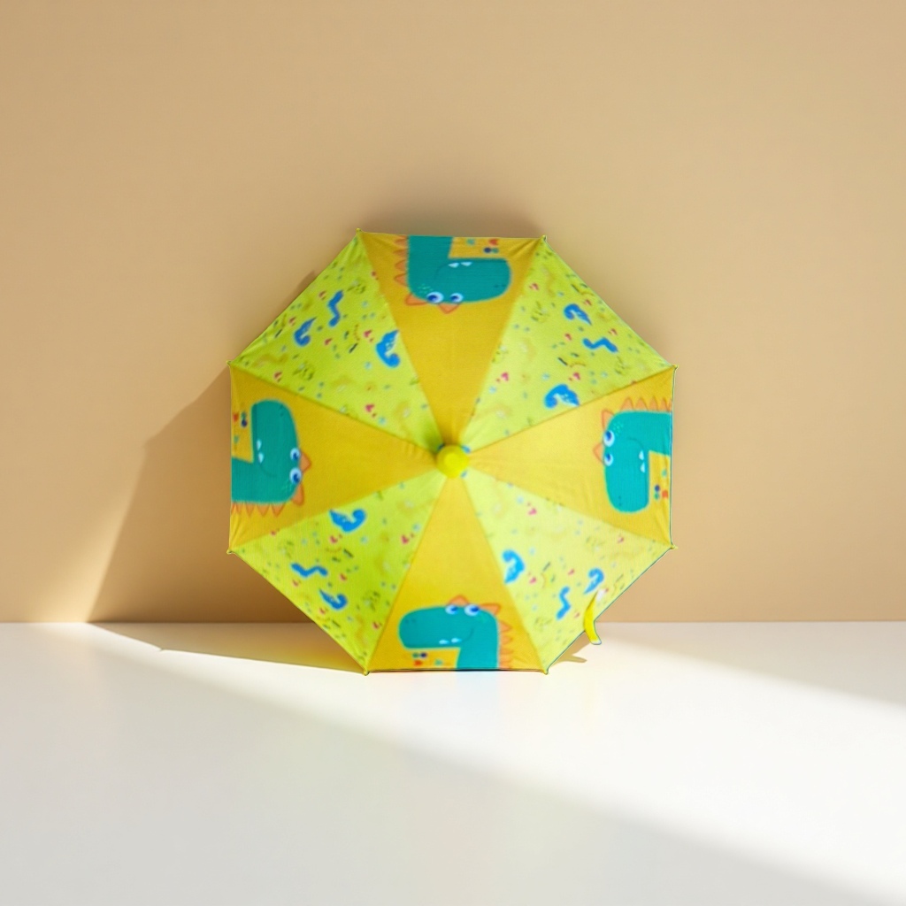 Yellow dinosaur-patterned children's all-weather umbrella, waterproof, sun-proof, lightweight and foldable Application Scenario