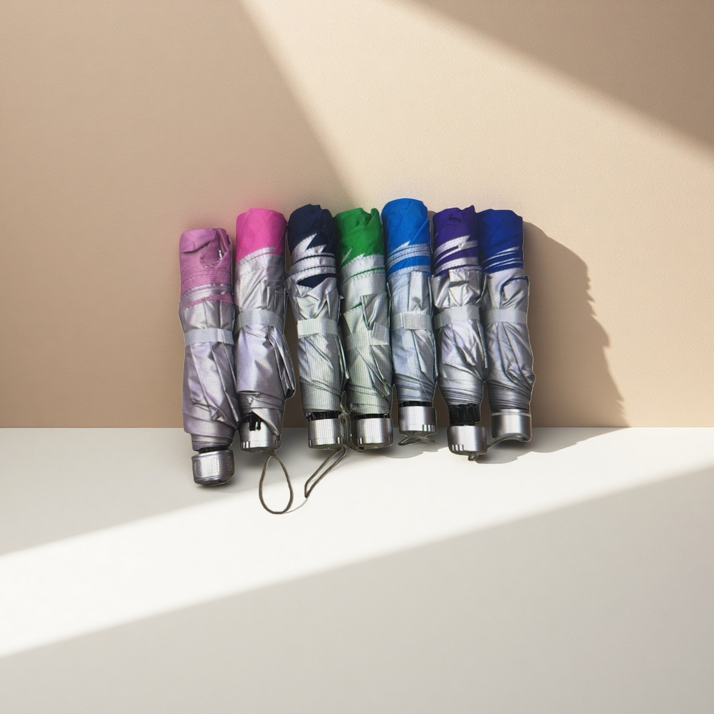The colorful folding umbrella is waterproof, sun-proof, portable, suitable for both sunny and rainy days, lightweight and compact, and can be used by both women and men details Picture