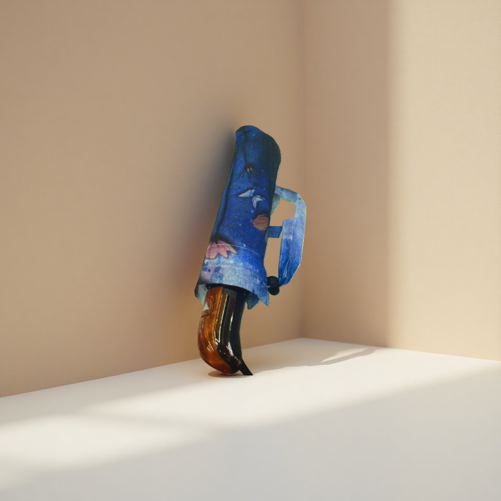 The blue starry sky patterned folding umbrella is waterproof, sun-proof, portable and suitable for both sunny and rainy days Application Scenario