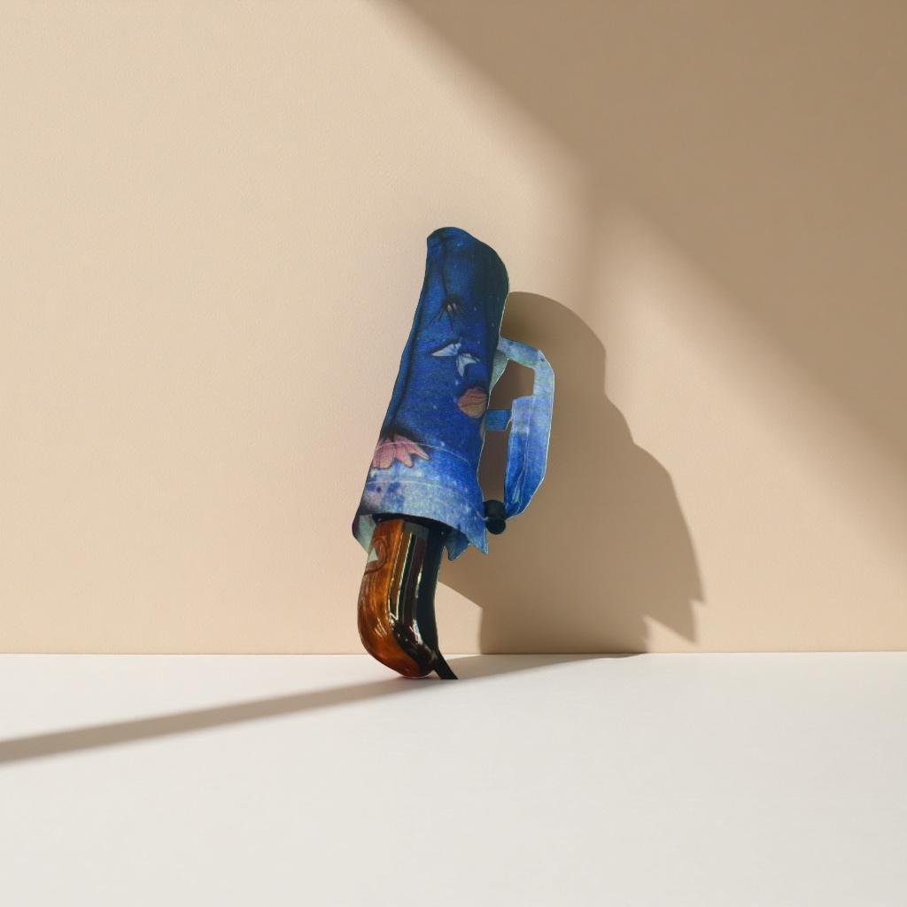 The blue starry sky patterned folding umbrella is waterproof, sun-proof, portable and suitable for both sunny and rainy days Specification image