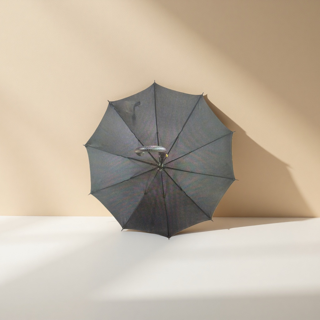 Black fully automatic all-weather umbrella, waterproof, sun-proof, wind-resistant, portable folding long handle Specification image