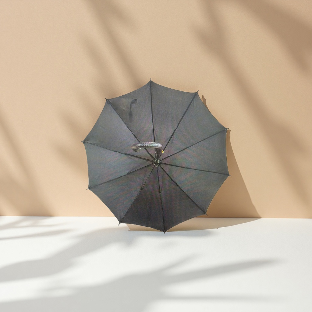 Black fully automatic all-weather umbrella, waterproof, sun-proof, wind-resistant, portable folding long handle