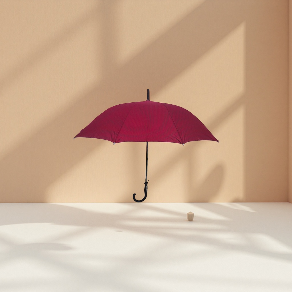 红色晴雨两用自动伞 防水防晒便携折叠长柄女士男士通用