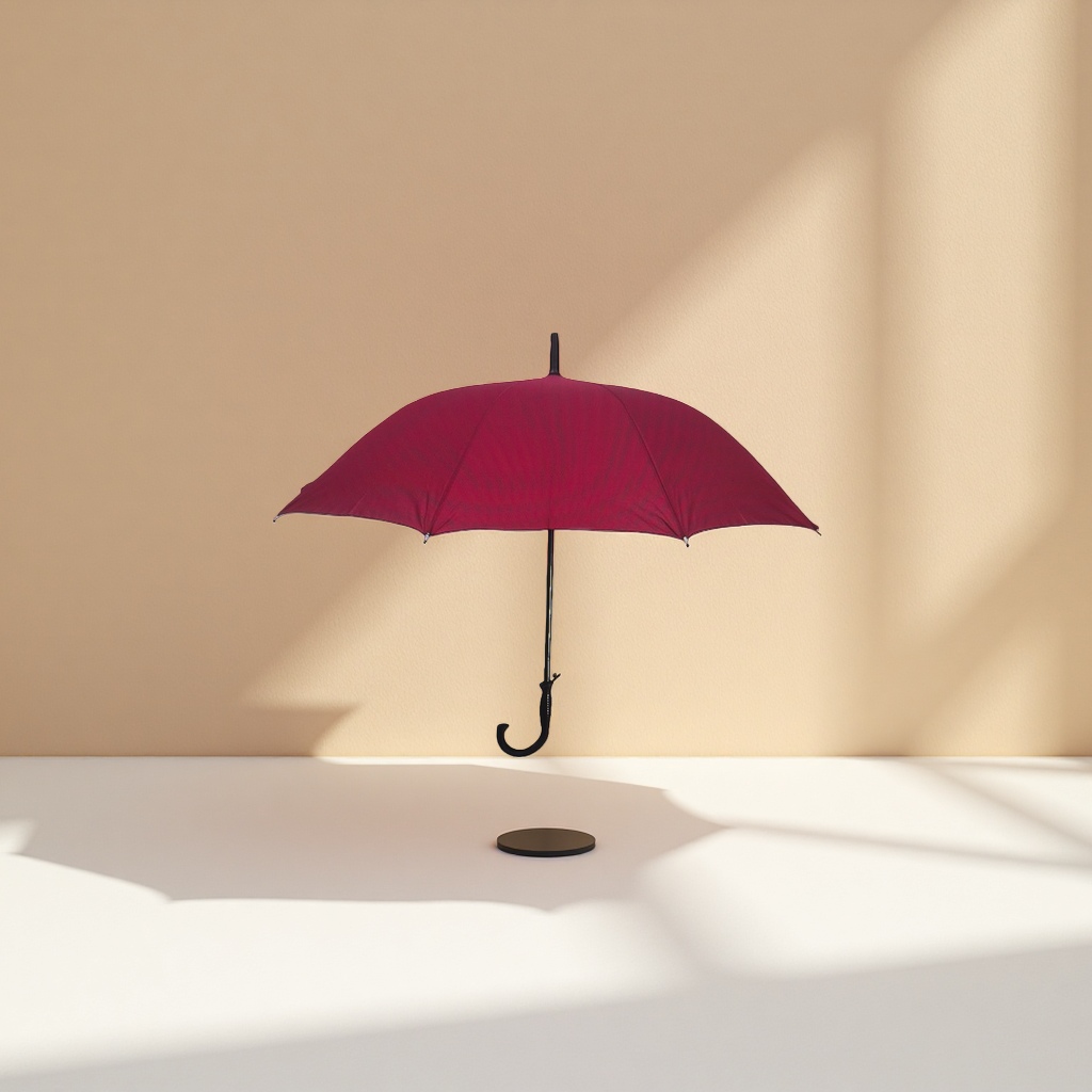 Red all-weather automatic umbrella, waterproof, sun-proof, portable, foldable and long-handled, suitable for both women and men details Picture