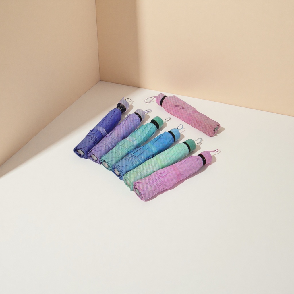 The colorful folding umbrella is waterproof, sun-proof, portable, suitable for both sunny and rainy days, and lightweight and compact Specification image