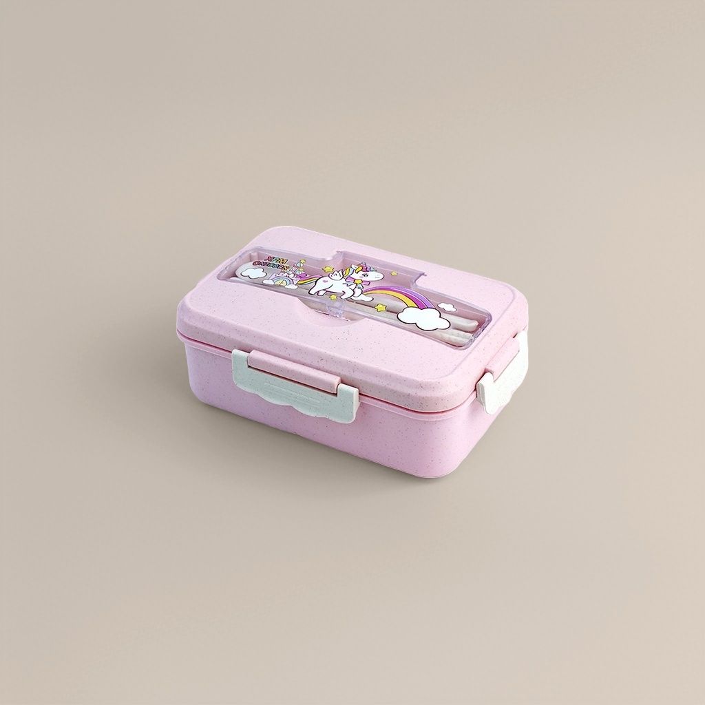 粉色独角兽图案儿童饭盒 便当盒 防漏保温 lunchbox
