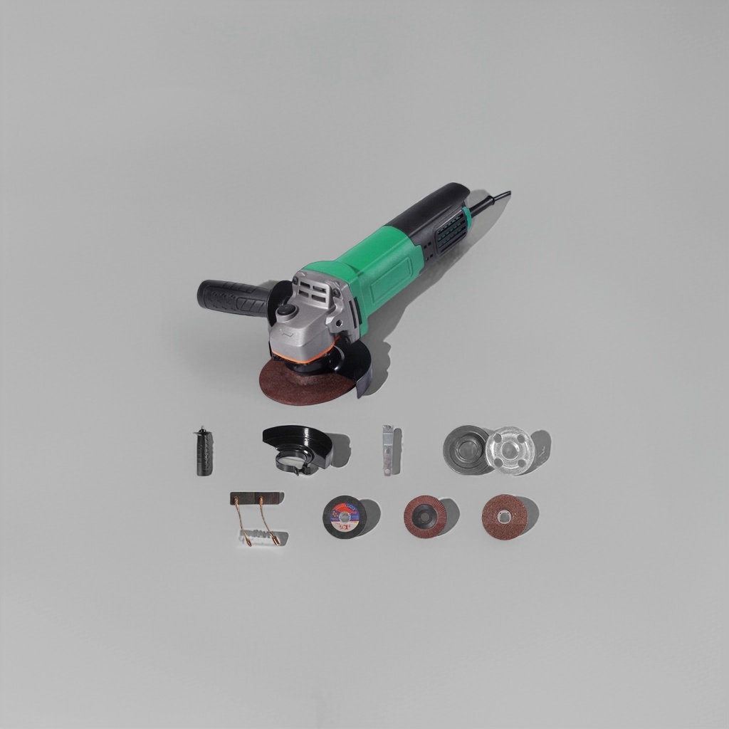 The main body of the green and black Angle grinder is made of industrial-grade metal, with a dual-color design that is durable and anti-slip Application Scenario