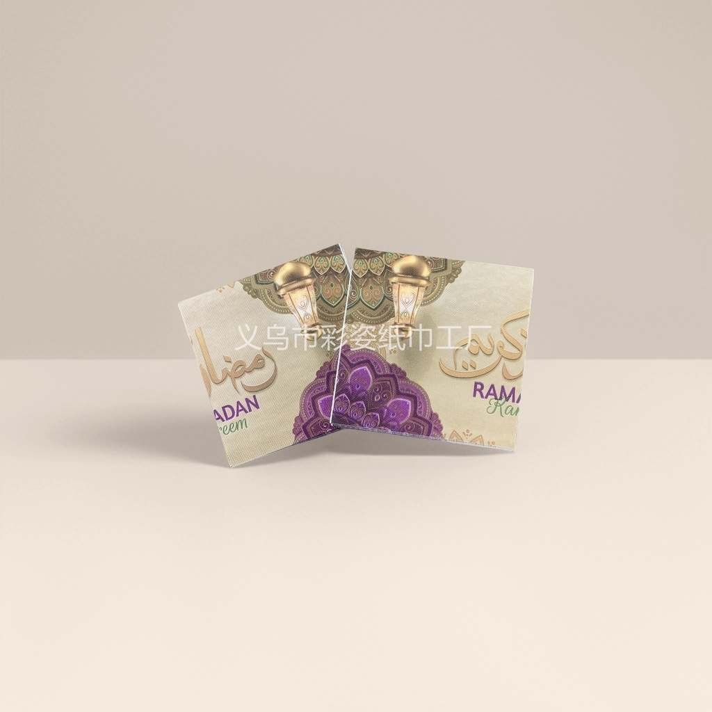 Golden lantern Islamic-style napkins for decoration details Picture