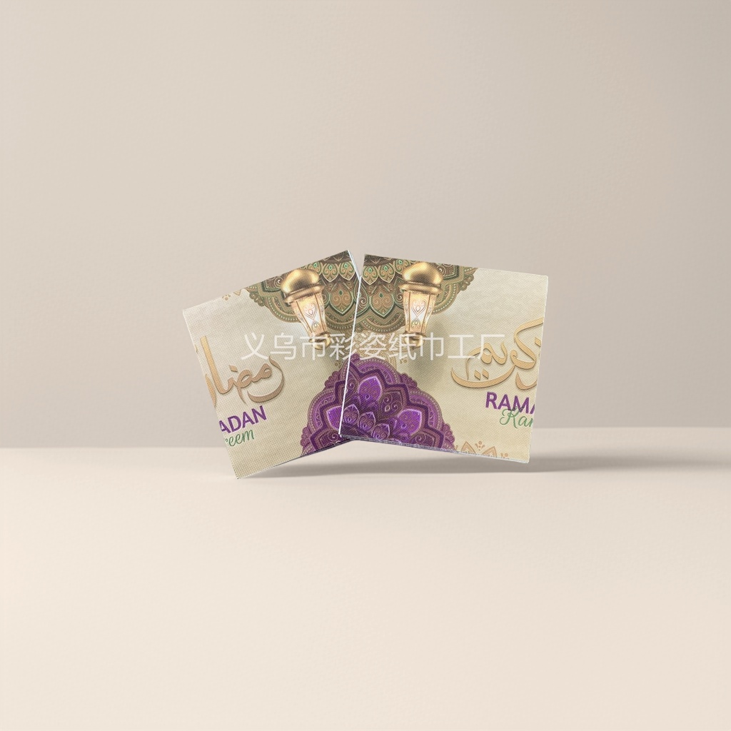 Golden lantern Islamic-style napkins for decoration Golden lantern Islamic-style napkins for decoration