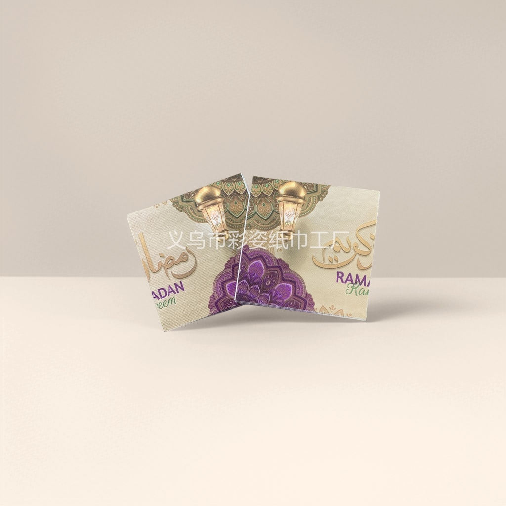 Golden lantern Islamic-style napkins for decoration Application Scenario