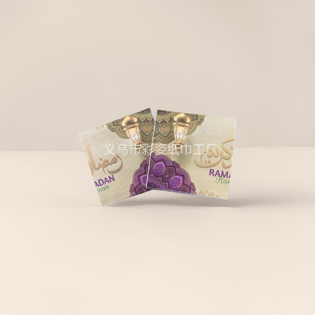 Golden lantern Islamic-style napkins for decoration Specification image
