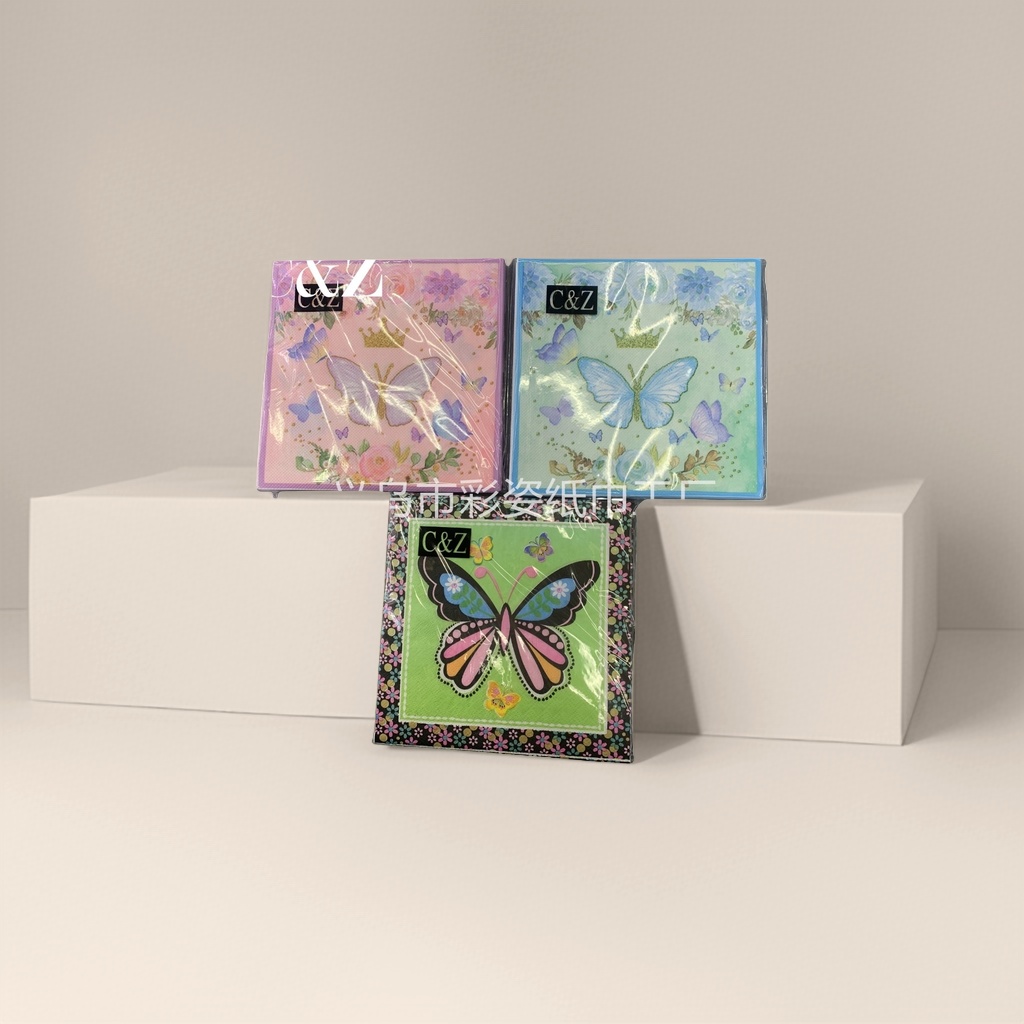 Three-pack household tissues with colorful butterfly patterns are flexible, skin-friendly and clean Specification image