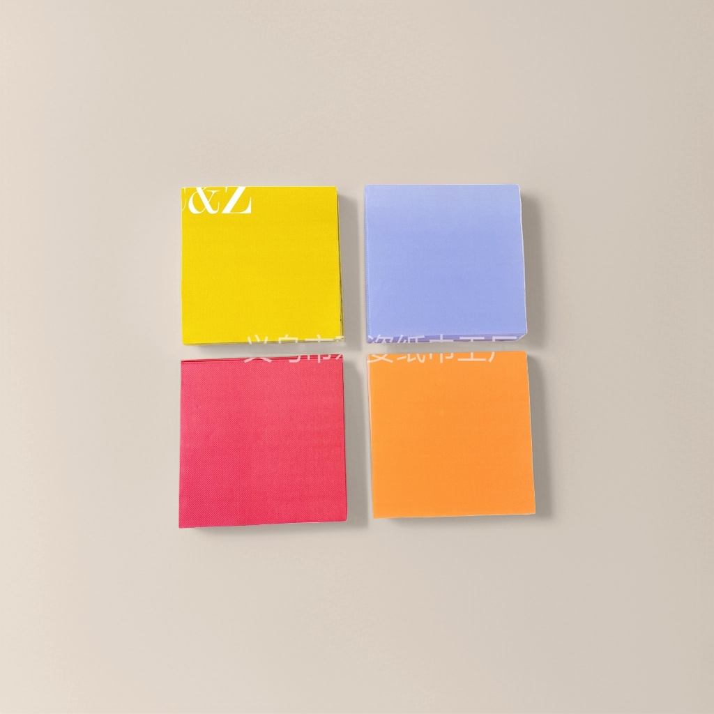 Four stacks of colored tissues with different color combinations of tissues Four stacks of colored tissues with different color combinations of tissues