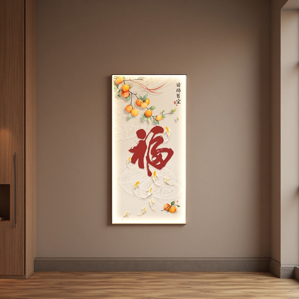 الرسم الأحمر الصيني المنبعث من الريشة الحمراء، رسم رسم لوحة عيد رأس السنة في غرفة المعيشة Specification image