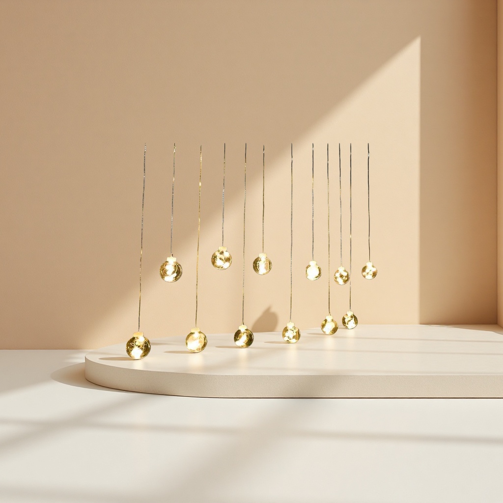Warm yellow glass ball string lights for decorative lighting and indoor and outdoor ambient lighting