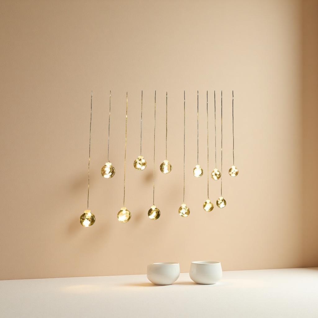 Warm yellow glass ball string lights for decorative lighting and indoor and outdoor ambient lighting details Picture