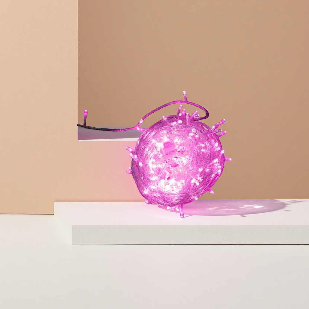 3-meter pink LED light string, 20 warm light decorative lights, festival atmosphere lights, suitable for both indoor and outdoor use