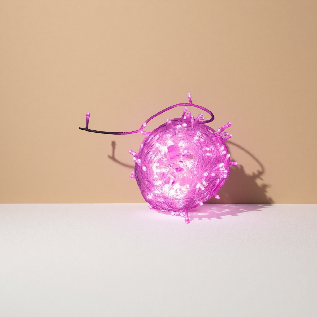 3-meter pink LED light string, 20 warm light decorative lights, festival atmosphere lights, suitable for both indoor and outdoor use details Picture