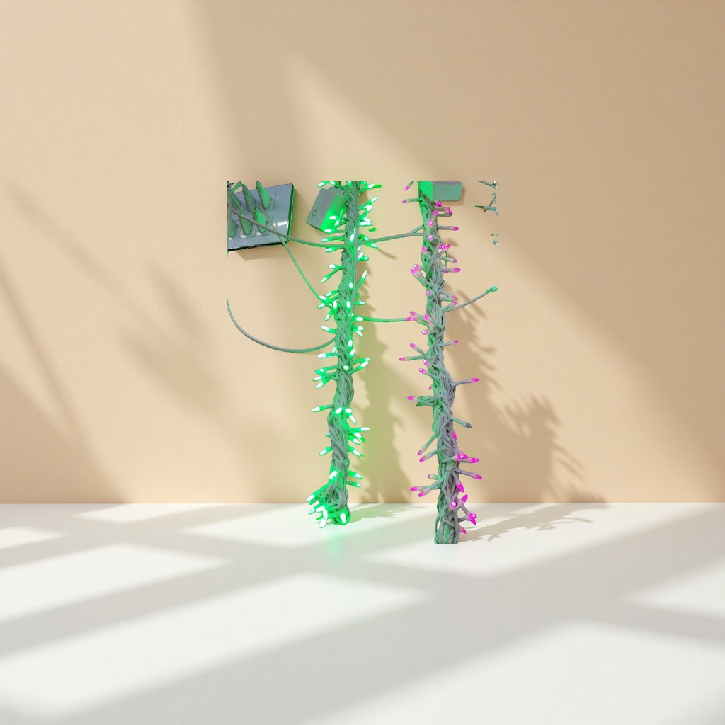 Green and pink dual-color LED string decorative lights, festival atmosphere lights, suitable for both outdoor and indoor use