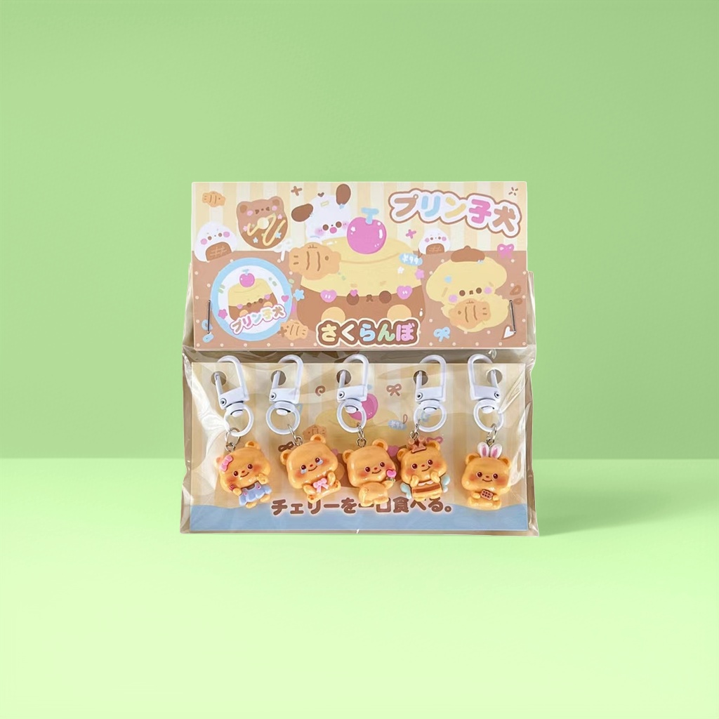 Cartoon bear keychain, colorful packaging bag, fashionable and cute pendant gift Specification image