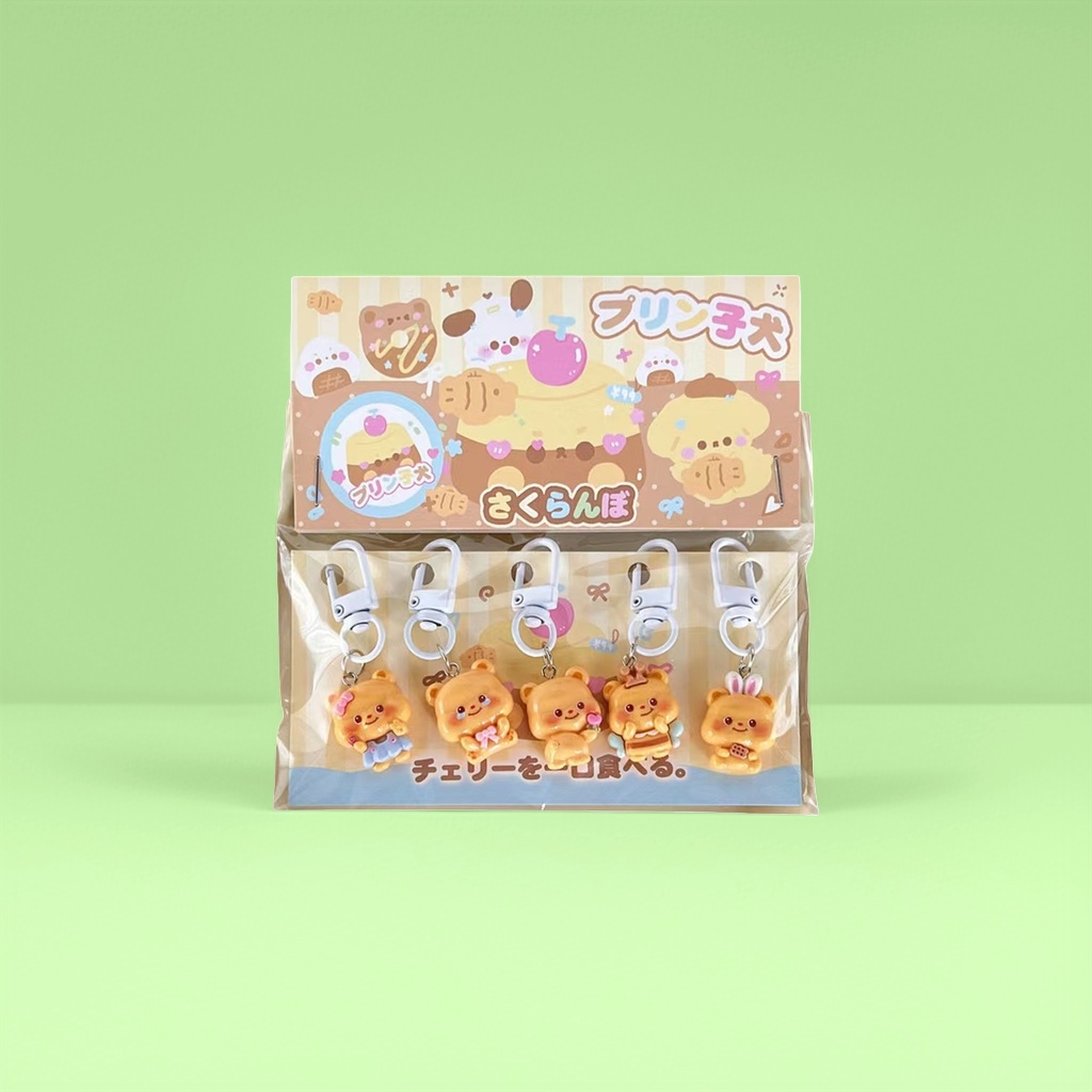 Cartoon bear keychain, colorful packaging bag, fashionable and cute pendant gift details Picture