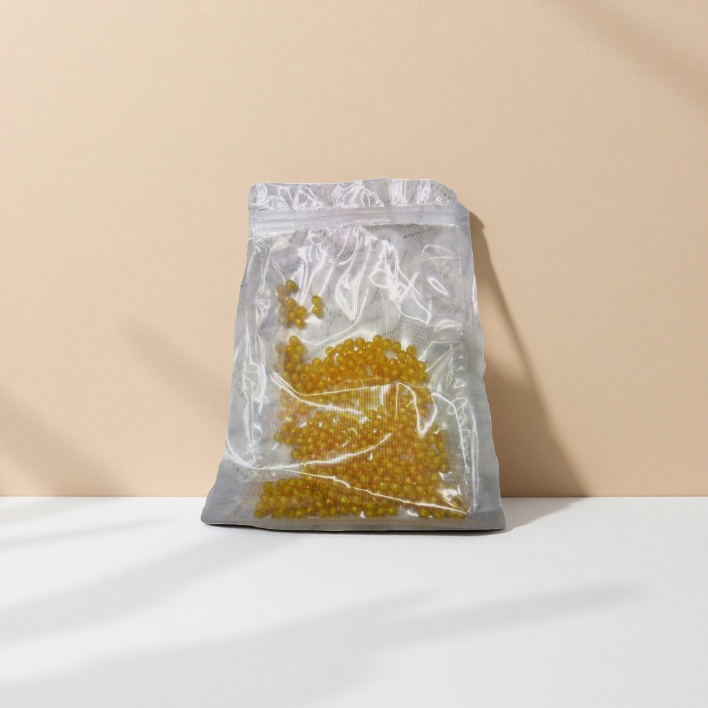 透明塑料袋装黄色小珠子 DIY手工装饰珠粒