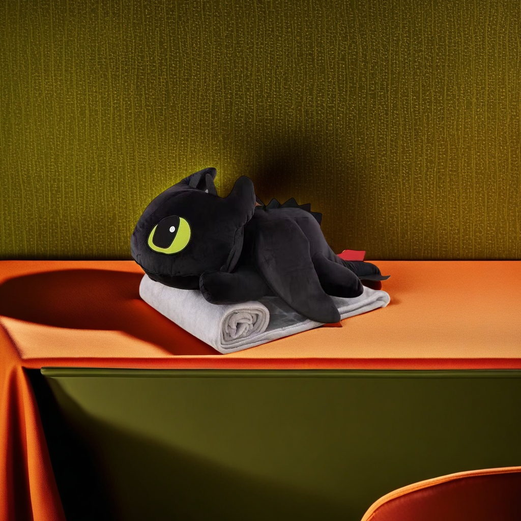 A black night demon plush toy with a dragon as the main body and a dungeons theme for collection Application Scenario