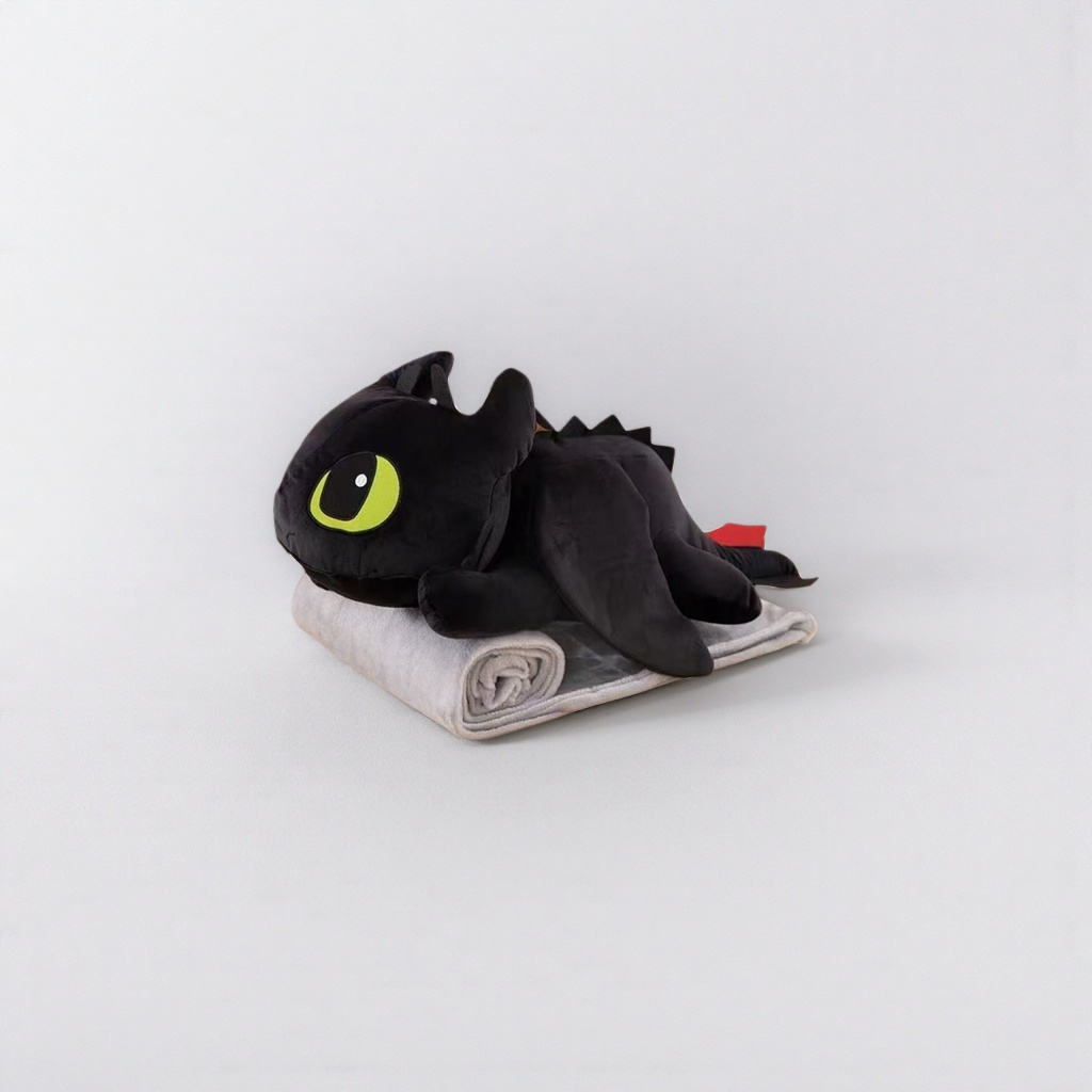 A black night demon plush toy with a dragon as the main body and a dungeons theme for collection A black night demon plush toy with a dragon as the main body and a dungeons theme for collection