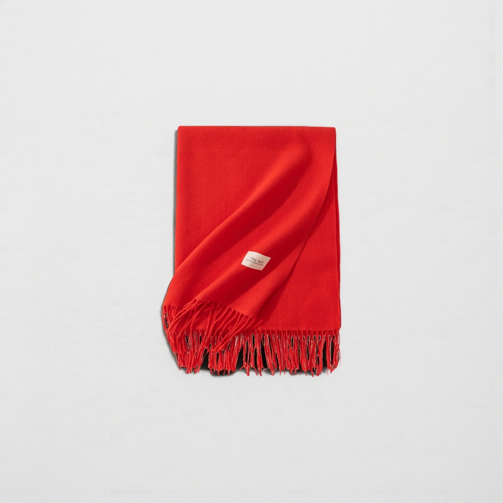 Red pure wool scarf, a long and versatile women's scarf for warmth in autumn and winter Application Scenario