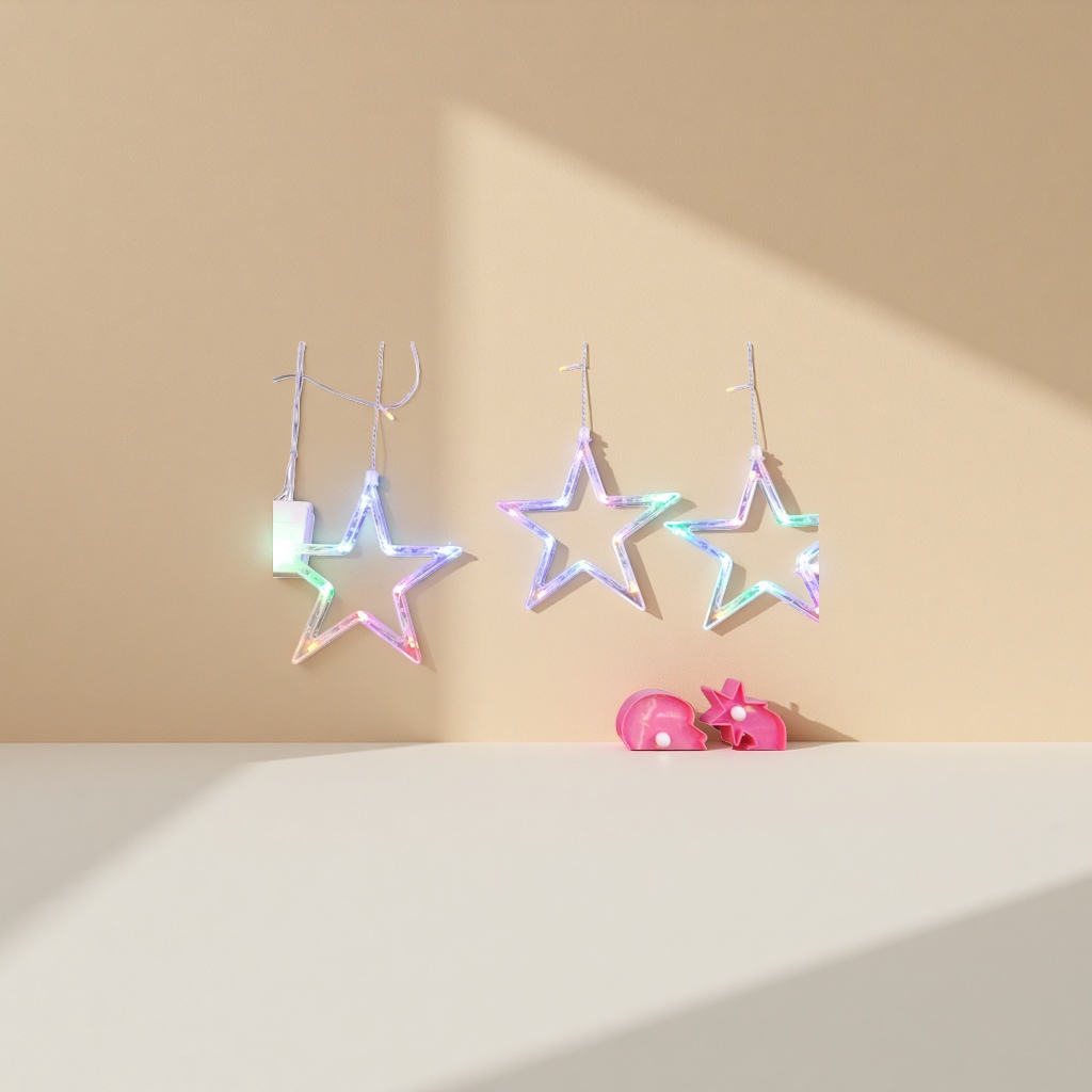 Colorful star lighting LED warm light bedroom decorative light string indoor atmosphere light details Picture